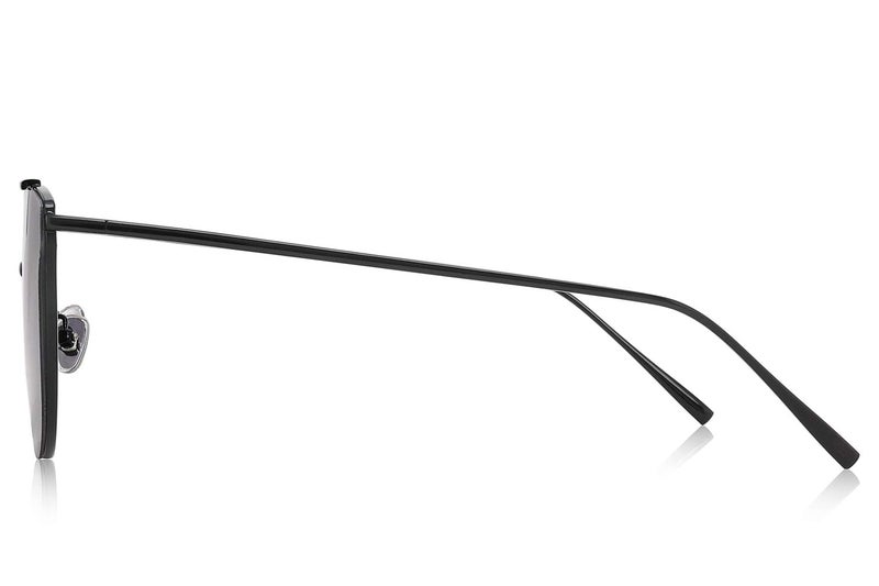 MERRY'S Fashion Women Cat Eye Sunglasses Coating Mirror Lens Sun glasses UV400 S7882 (Black&Black, 56) - Image 3